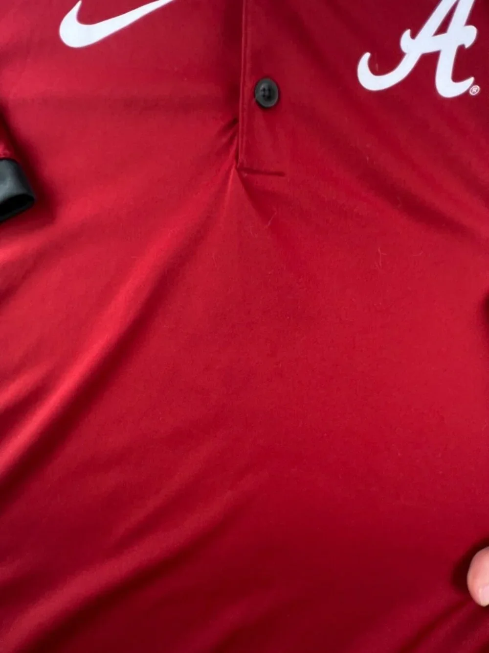 Nike Small Alabama Crimson Tide Polo Dri-fit Short Sleeve Red Gray Short Sleeve